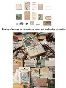 30 szt./opakowanie, estetyczny materiał w stylu vintage, suszone kwiaty w losowych kolorach i akcesoria z juty, kreatywne naklejki do scrapbookingu do pamiętnika, koperty, kubka, pudełka na prezent, idealne na Walentynki i Dzień Matki - Wielokolorowe - Zobacz 9
