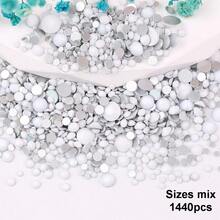 SS6 2MM-SS30 6.4MM, 7 Sizes, Non-Hot Fix, Adhesive Round Flat Bottom Glass Crystal Rhinestones, Multi-Color Crystal Gemstone Jewelry Beads DIY Glass Stone Diamond Design Accessories, Glitter Nail Art Stickers Decoration, Suitable For Phone Cases, Clothes, Bags, Shoes, Crafts - Multicolor - View 80