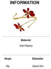 Manset Lengan Bermotif Bunga Minimalis yang Dapat Diatur - Gelang lengan bunga merah - View 8