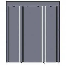 69" Gray Portable Clothes Closet Wardrobe – Non-Woven Fabric, Quick Easy Assembly, Extra Strong & Durable Storage Organizer For Bedroom Dorm Apartment - Grey - View 3