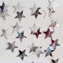 33pcs/Set Glitter Star Garland Decoration, Shiny Star String Bunting Backdrop, For Graduation Wedding Baby Shower Birthday Party Decorations (Gold), Back To School Valentine Day - Multicolor - View 7