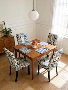 1/2/4/6pcs Printed Milk Silk High Back Chair Covers, Random Pattern Cutting, Modern Polyester Stretch Dust-Proof & Washable Slipcovers For Living Room, Dining Room, Bedroom - Multicolor - View 6