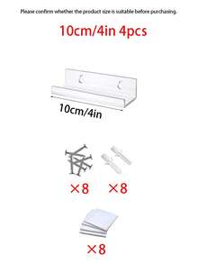 8-Pack Clear Acrylic Vinyl Record Holder Shelves, Kids Room Wall Bookshelf, Kids Baby Floating Bookshelf, Display Rack, Magazine Rack, Wall Shelf - Multicolor - View 26