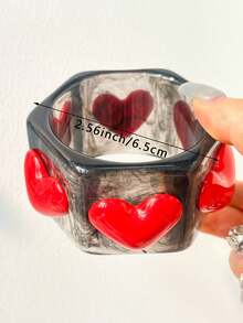 1 chiếc vòng tay hình trái tim màu hồng phối tương phản, đính ngọc trai và đá pha lê, kiểu dáng đa năng phù hợp với thời trang đường phố, vòng tay của các ngôi sao mạng, quà tặng ngày Valentine, quà tặng ngày của mẹ. - Nhiều màu A - Xem 8