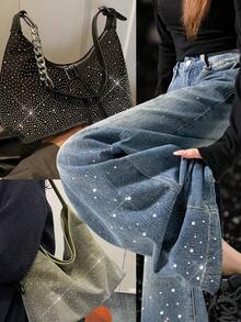 12片/包 熨烫式水钻贴纸，水晶闪光热熔装饰贴片，适用于DIY工艺品、服装（经典款） - 彩色 - 查看 7