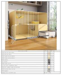 Easy Installation Small Cat Cage With Litter Box, Indoor Cat Villa For Living Room Home Use - Multicolor - View 15