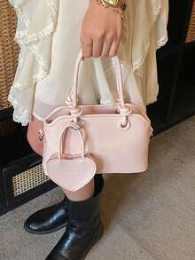 Fashionable Niche Women's Bag, Retro 2026 New Ins Polka Dot Shoulder Crossbody Bowling Bag, Autumn/Winter - Pink - View 7