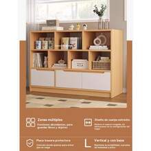 Librero De Madera Con 3 Puertas 140*20*100cm Nuez De Osugi - Marrón - Ver 7