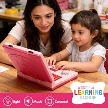 Juguete de computadora portátil para niños con luces LED y música, juguete educativo interactivo para niños y niñas para mejorar el desarrollo cognitivo electrónico, máquina de aprendizaje de animación de dibujos animados, juguete de computadora portátil, regalo especial de recompensa para el aula - Multicolor - Ver 6