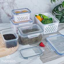 3 Sizes Set Drain Basket Storage Box For Refrigerator (Small + Medium + Large) - Adjustable Valve, Stackable, Portable Food Organizer, Snacks, Gift, Christmas Party - White - View 8