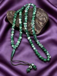 MONALLY 1条9毫米99珠念珠项链，亚克力材质，时尚流苏，手工编织绿色，长款，适合男士佩戴，日常装饰，个性风格，珠子颜色随机 - 串珠項鍊 - 查看 13