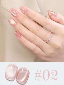 MISS SHAKA 10毫升冰透明粉色玻璃珠猫眼凝胶指甲油，裸粉色瓷白色闪粉，沙龙专供，美白，多用途，热门美甲DIY用品 - 彩色 - 查看 6