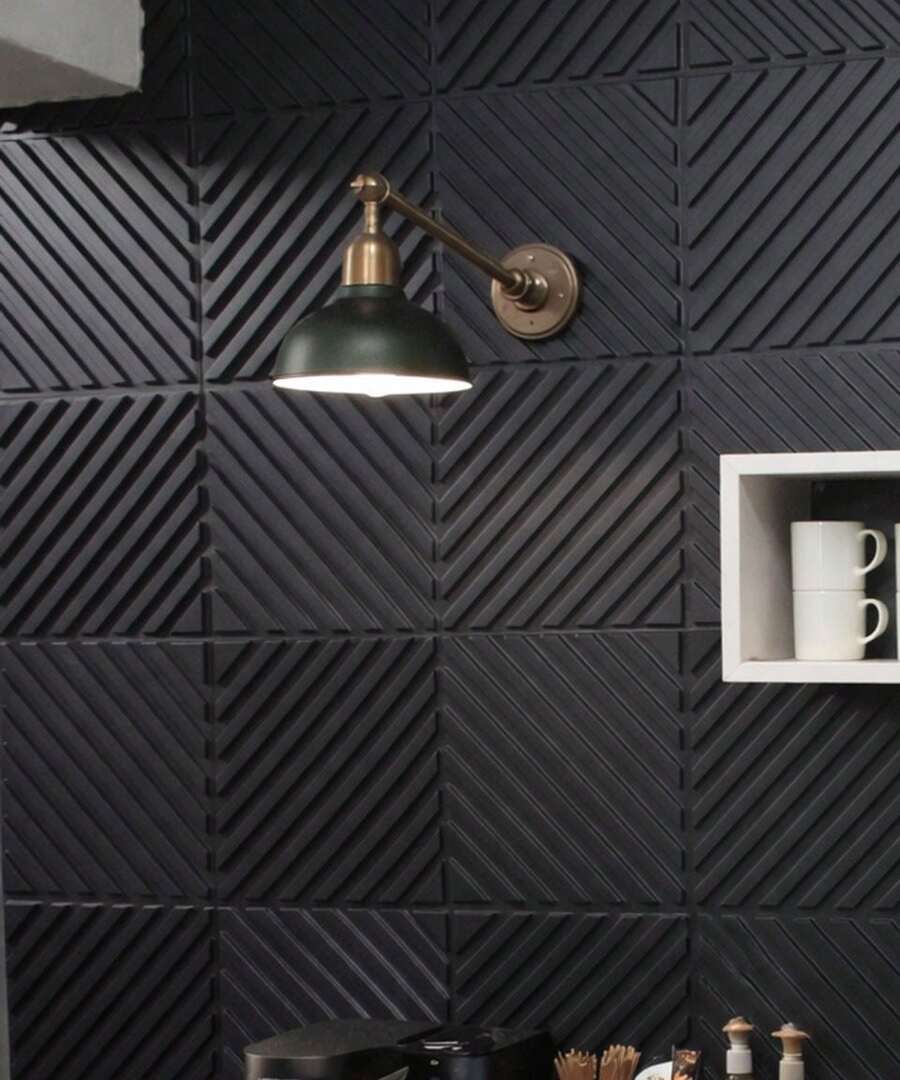 Mas lar 2 M² 8 3D Panels 50x50 Wall 3D Slatted Vertical Panel - Negro - Ver 1