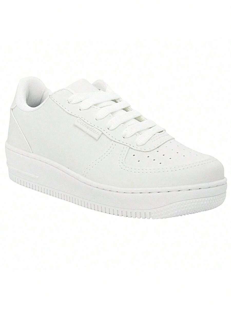 Women's Casual Sneakers, Ideal For The Gym, Flat Sole, Lightweight, Vintage Retro, Comfortable, Versatile Casual Fashion Style. - 白色 - 查看 1