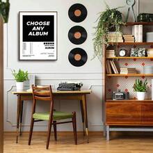 1 Customized Album Poster - Canvas Music Wall Painting, Album Cover Printing, Optional Album, Song Track List Printing, Album Art Poster, Frameless, Reusable Fashion, Modern Customization, Personalized, Unique Gift For Him Or Her, Boyfriend, Girlfriend, Dad, Mom, Family, Friends, Pet Anniversary, Mother's Day, Birthday, Father's Day, Graduation Ceremony, Wedding, Home Dining Room, Bathroom, Living Room, Bedroom, Tea Room - Multicolor - Album - View 4