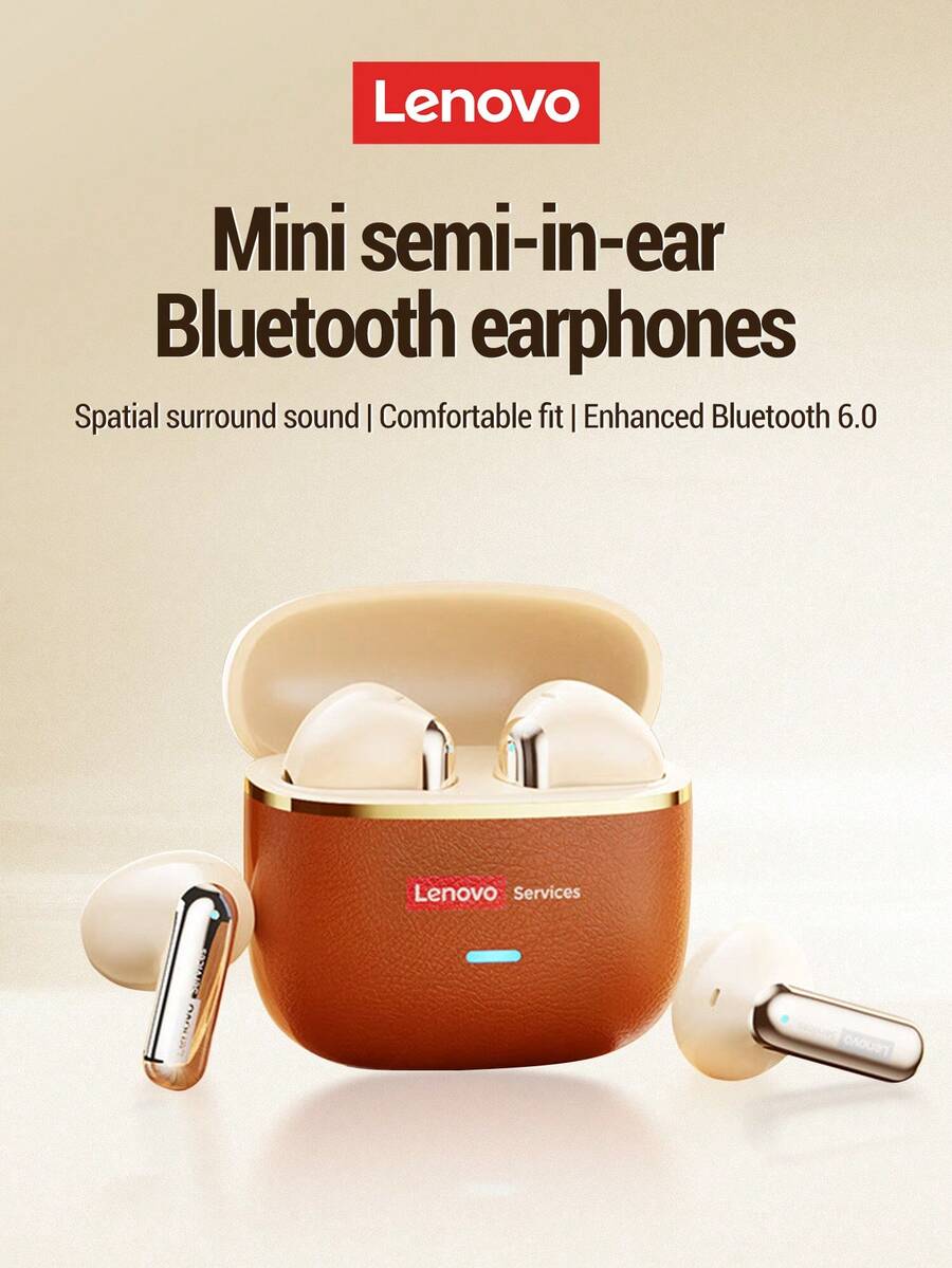 Tai nghe Bluetooth nhét tai Lenovo LE230, thiết kế da sang trọng, khử tiếng ồn cuộc gọi HD, âm thanh vòm không dây thực sự, Bluetooth 6.0, độ trễ thấp, lý tưởng cho nghe nhạc, chơi game, thể thao, văn phòng. Tai nghe không dây mini dành cho Android, iPhone, PC, quà tặng ngày lễ.