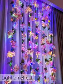 1串20灯粉色人造樱花灯，适用于婴儿房装饰、客厅/卧室、婚礼、家具装饰和节日派对氛围 - 多色1 - 查看 1