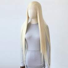 ZigZag Hair 24 Inch, 40 Inch Two Lengths Available Straight Synthetic Lace Front Wig - Pre-Plucked Natural Hairline Heat Resistant Fiber Wig - 13x4 Lace, 180% Density, Lace Front Wig - Gold - View 9