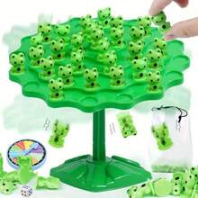 Frog Balance Game Toys,Balance Game Tree Two-Player Parent-Child Interactive Family Tabletop Puzzle Montessori Toy,Frogs Board For Kids And Adults - màu xanh lá - Xem 9