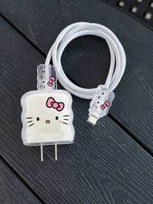 SANRIO Hello Kitty Minimalist 20W Charger Adapter With Bow Protective Case, Compatible With IPhone 15 Charger, 16 ProMax Phone Data Cable Protector, Anti-Bending And Anti-Cat Bite, Suitable For 13/14 Plus Data Cable Protector, Charger Adapter Protector - Nhiều màu - Xem 5