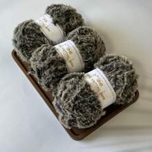 3 Groups Of 50g, Total 150G Faux Fur Yarn [1387] Feather Yarn Thread Skeins, Suitable For Weaving Hats, Scarves, Home Products, 100% Polyester, Approx. 32m/34 Yards Per Skein