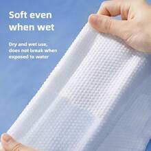 250片/5包一次性加厚珍珠纹理洁面湿巾，每片20*15厘米，拉出式设计，厚实耐用，强吸收性，珍珠质地温和呵护肌肤，卸妆湿巾，适合旅行和居家使用，便携实用 - 白色 - 查看 10