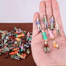 10/20pcs ABS Plastic Colorful 1:50/30 Scale Miniature Figures, 1.43/2.36in Model For Train Landscape, Architecture And DIY Scenes, Suitable For Diorama Kits, Sandbox Model Display, Easy Storage, Enhanced Concentration, Micro-Painted People Figures, Including Standing And Sitting Poses, Micro Landscape Model Dolls, Dollhouse Miniature Models, Painted Plastic Dollhouse Accessories, Miniature People Figures, Small Dolls - 彩色 - 查看 1