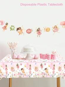 1pc Plastic Tablecloth, Spring Floral Pattern 130*220cm Rectangular Disposable Table Cover, Suitable For Picnic, Home, Kitchen, Dining Table, Wedding, Bridal Shower, Party, Spring Holiday Theme Tabletop Decor - Multicolor - View 8