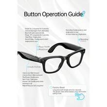 AI Smart Glasses, AI Camera Glasses, Supports WiFi Transmission, 8-Megapixel Camera, High-Definition Video And Photos, Bluetooth Audio, AI Voice Assistant, Real-Time Translation, Object Recognition, Noise Reduction Calls, Music Playback. - Tròng kính trắng đỏ - Xem 11