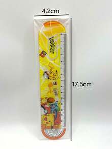 15cm Pikachu Transparent Ruler, Anime Cartoon Student Math Tool, Stationery, Drawing, Office, School Measuring, Party Gift - Multicolor - View 9