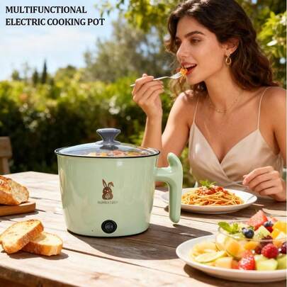 Nồi điện đa năng, nồi nấu chậm điện với hai chế độ nhiệt, phân bổ nhiệt đều đáy. Lòng nồi chống dính, dễ vệ sinh. Tự động tắt khi bị khô và quá nhiệt, an toàn hơn. Thích hợp cho nấu ăn tại nhà và cắm trại ngoài trời, món quà tuyệt vời cho ngày Valentine.