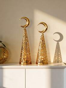 月牙形烛台，适用于茶蜡，简约设计，奢华风格，多种尺寸可选，可用作烛光晚餐道具，非常适合家居、书桌、办公室、节日和派对装饰，也是送给朋友和家人的绝佳礼物选择，包括返校季礼物、纪念品、节日礼物等。 - 彩色 - 查看 11