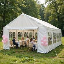 10x20'/ 13x26'/16x32'/20x40' Party Tent Heavy Duty Carport Gazebo Canopy Garage Car Shelter With Windows Outdoor UV Protection & Waterproof Party Tent Multifunctional Outdoor Commercial Use For Events & Car / Motorcycle / Boat Protection 2 Windows Walls +2 Zipper Walls - White - View 2