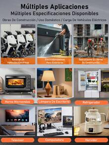 EXTENSIÓN ELÉCTRICA MULTICONTACTO USO RUDO 15 METROS 4 ENCHUFES - Tipo de Enchufe A USA (110-127V) - Ver 10