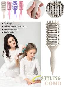 Curling Hair Styling Comb, Suitable For Curly, Wavy And Spiral Hair - Air Flow Hollow Design, Quick Drying And Enhanced Curls, Anti-Frizz Smoothing Comb, Elegant Gift Box Packaging, Lightweight And Non-Pulling, Dry And Wet Use, Essential For Travel, Home And Salon - Multicolor - View 9