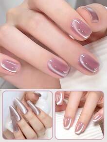 5D磁性猫眼美甲凝胶指甲油磁棒，U型磁条，白色、粉色、黑色可选，适用于DIY法式美甲 - 彩色 - 查看 9