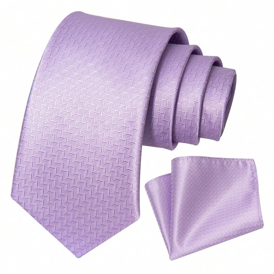 Men's Tie Set, Classic Fashion Tie Set, Business Party - Lilac Purple - View 1
