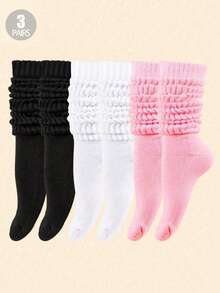 1 Pair/5 Pairs Women Knee High Socks, Colorful Vertical Striped, Fashion Versatile Stockings For Spring & Summer - Multicolor - View 4