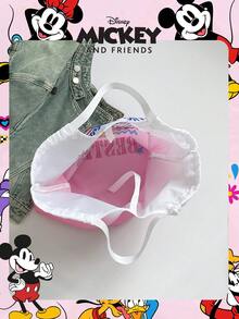 Disney 官方授权米奇购物袋，大容量可折叠手提袋，糖果袋，午餐袋，零食袋，抽绳单肩包，轻便手提包，官方正版授权，可验证真伪，适合男孩/女孩/学生，日常/购物/上学皆宜。 - 粉色 - 查看 6