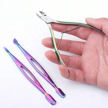 3pcs Stainless Steel Nail Cutter Clipper Cuticle Nipper Set With Dead Skin Pusher Nail Remover Tools,Nail Supplies,Nail Tools,Nail Art Tools,Back To School,Nails,Nail Tools For Press On Nails - 多色 2 - 查看 4