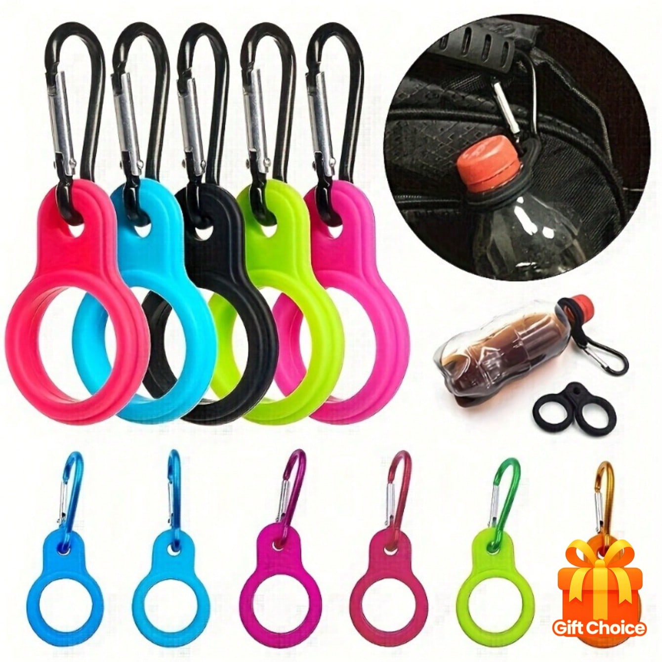 1pc Outdoor Sports Water Bottle Hook, Durable Drink Holder, Also Can Be Used As Portable Climbing Hook And Leisure Running Water Bottle Clip, Practical Backpack Accessory And Christmas Gift, Climbing Water Bottle Rack, Mountaineering Carabiner, Running, Outdoor Sports Water Bottle Hook, Water Bottle Clip Tool Silicone