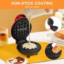 Máquina de waffles "Amor", mini máquina de waffles de 5 pulgadas, portátil y eléctrica, pequeña máquina para sándwiches de waffles y desayuno - Tipo de Enchufe A USA (110-127V) - Ver 5
