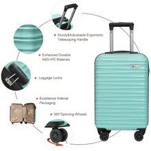 Luggage Set 3 Piece Luggage Set ABS Hardshell Spinner Wheels Luggage Carry On Suitcase With Weekender Bag & Toiletry Bag(Mint Green - 20吋橙色 - 查看 3
