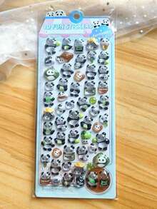 3D立体草莓兔贴纸，可爱兔子草莓设计，手工制作，奖励，教育，剪贴簿 - 彩色 - 查看 13