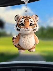 2D平面可爱小老虎钥匙扣，1个装，兼容背包、钥匙、钱包 - 可爱风格钥匙圈，完美适用于包包和车钥匙，完美适用于车钥匙、背包和包包，包包挂件，无需电池，情人节礼物，实用汽车配件，女士钱包和手机配件，赠送朋友、家人、女朋友，派对配饰，纪念品，动物爱好者礼物，2D平面 - 彩色 - 查看 8