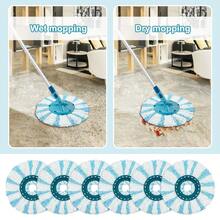 Yuunaie 2/4/5件装加厚柔软超细纤维旋转拖把替换头，兼容Leifheit Clean Twist圆盘拖把，易于组装，深度清洁，可水洗，适用于厨房、浴室地板清洁，返校季必备 - 彩色 - 查看 7