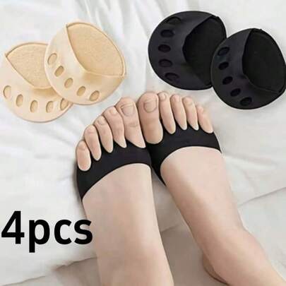 4pcs Women's Non-Slip Forefoot Pads, Sweat-Absorbing High Heel Cushions, Soft Invisible Forefoot Support, Comfortable Shoe Insoles To Prevent Friction And Blisters