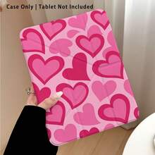 情人节特惠！1个装彩绘效果亚克力水晶平板电脑保护套，带支架，兼容荣耀、红米、OPPO、vivo、苹果等品牌，防弯折，硅胶加固边角，自动唤醒/睡眠功能，内置笔槽，多角度可折叠支架——完美日常保护，节日好礼。 - 彩色 - 查看 4