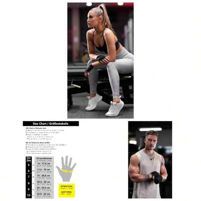 Workout Gloves Padded Men Women - Fingerless Gym Gloves Weight Lifting, Training - Full
