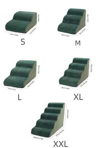 1pc Plush Warm Pet Stair Ramp, Elderly/Small Dog Assistance Ladder, Protect Every Step, Easy Up And Down, Love Lasts Longer. Sofa Bed Dog Steps, Washable Sponge Pet Stairs For Sofa, Bed, Teddy, Small, Elderly Cats And Dogs - Dark Green - View 3